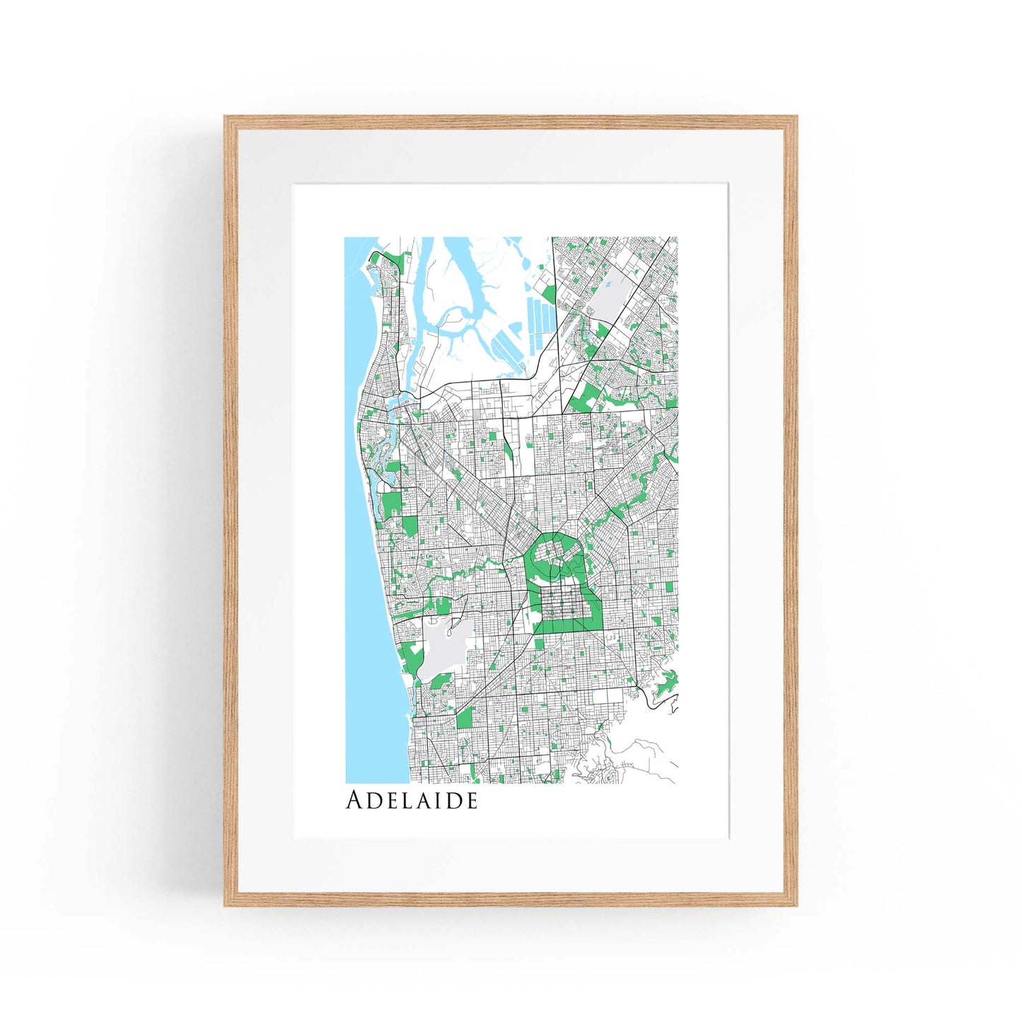 Minimal Adelaide Map South Australia Wall Art - The Affordable Art Company