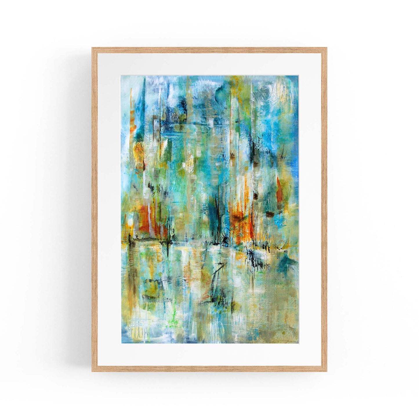 Blue Abstract Painting Minimal Modern Wall Art #2 - The Affordable Art Company