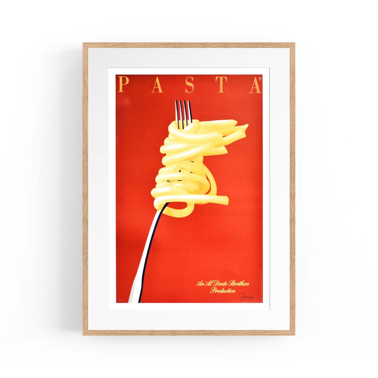 Red Italian Pasta Vintage Advert Restaurant Wall Art - The Affordable Art Company