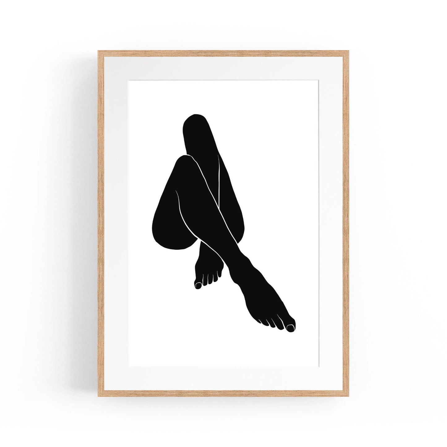 Nude Female Form Abstract Minimal Black Wall Art #1 - The Affordable Art Company