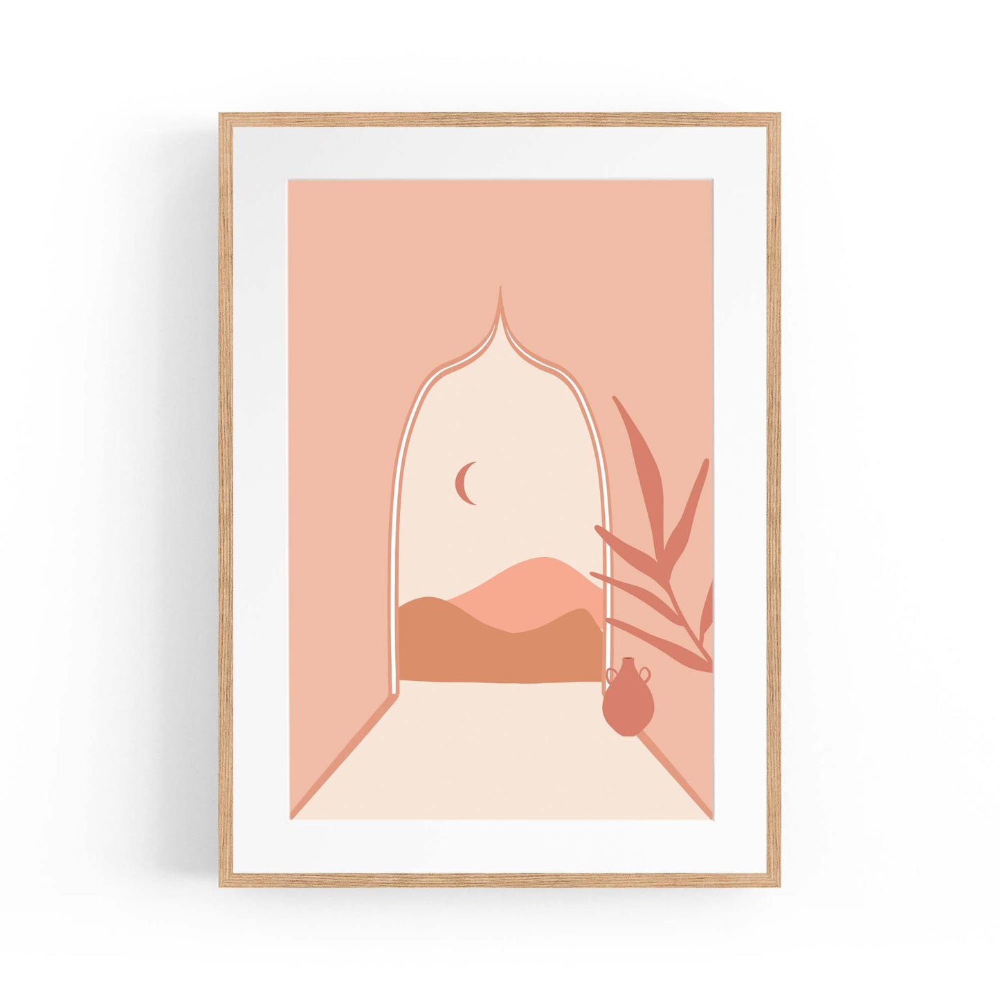 Minimal Egypt Retro Pink & Pastel Wall Art - The Affordable Art Company