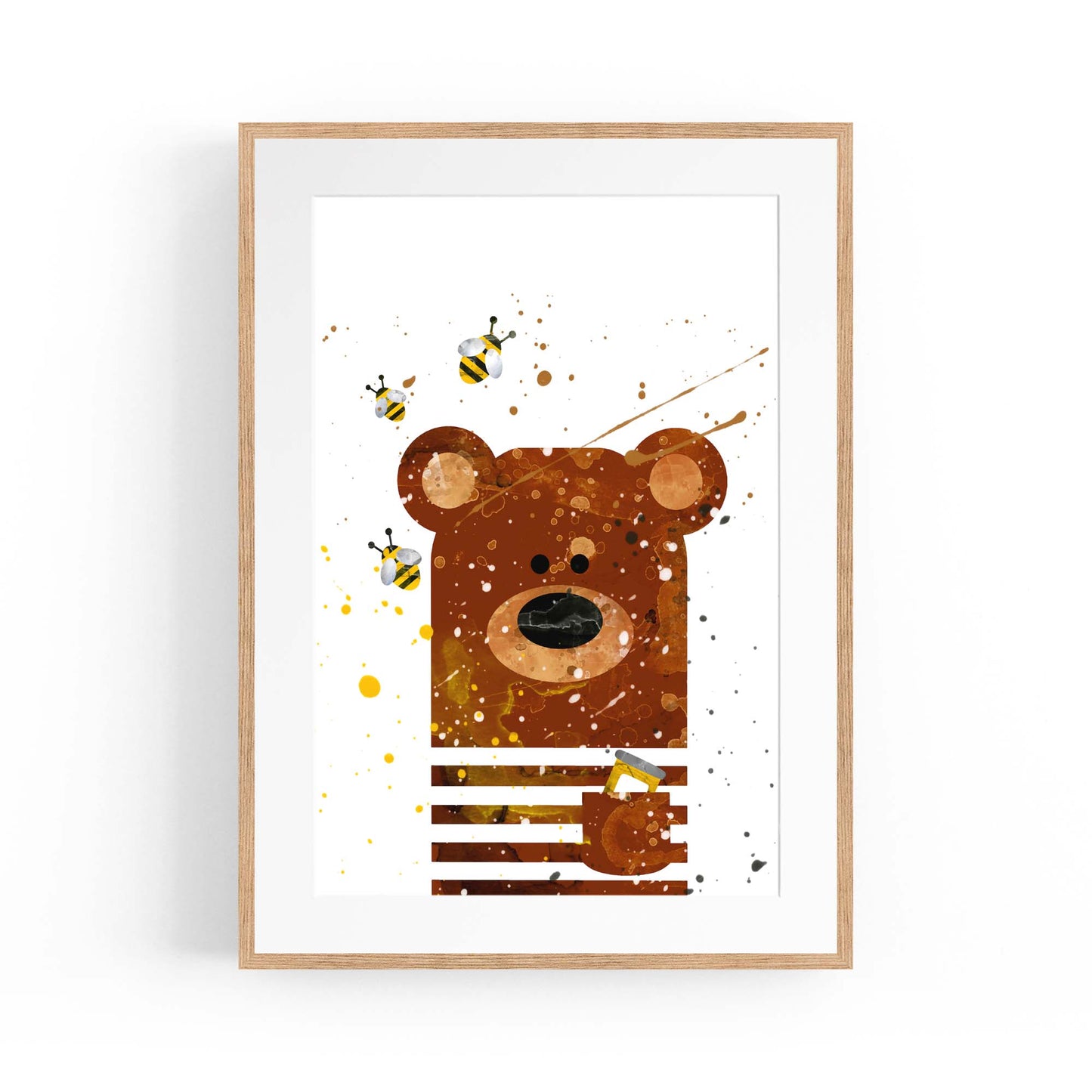 Cute Baby Bear Nursery Animal Decor Wall Art - The Affordable Art Company