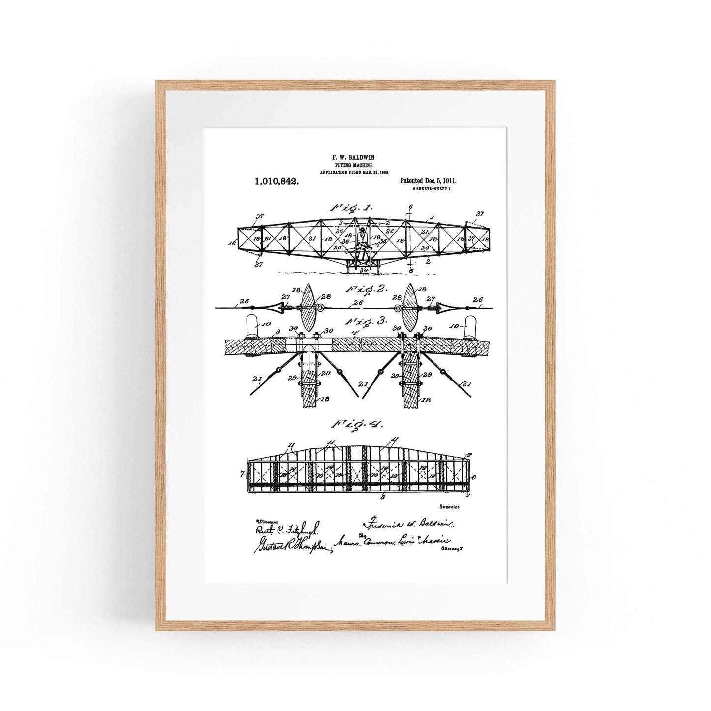 Airplane Patent Vintage Minimal Man Cave Wall Art #3 - The Affordable Art Company