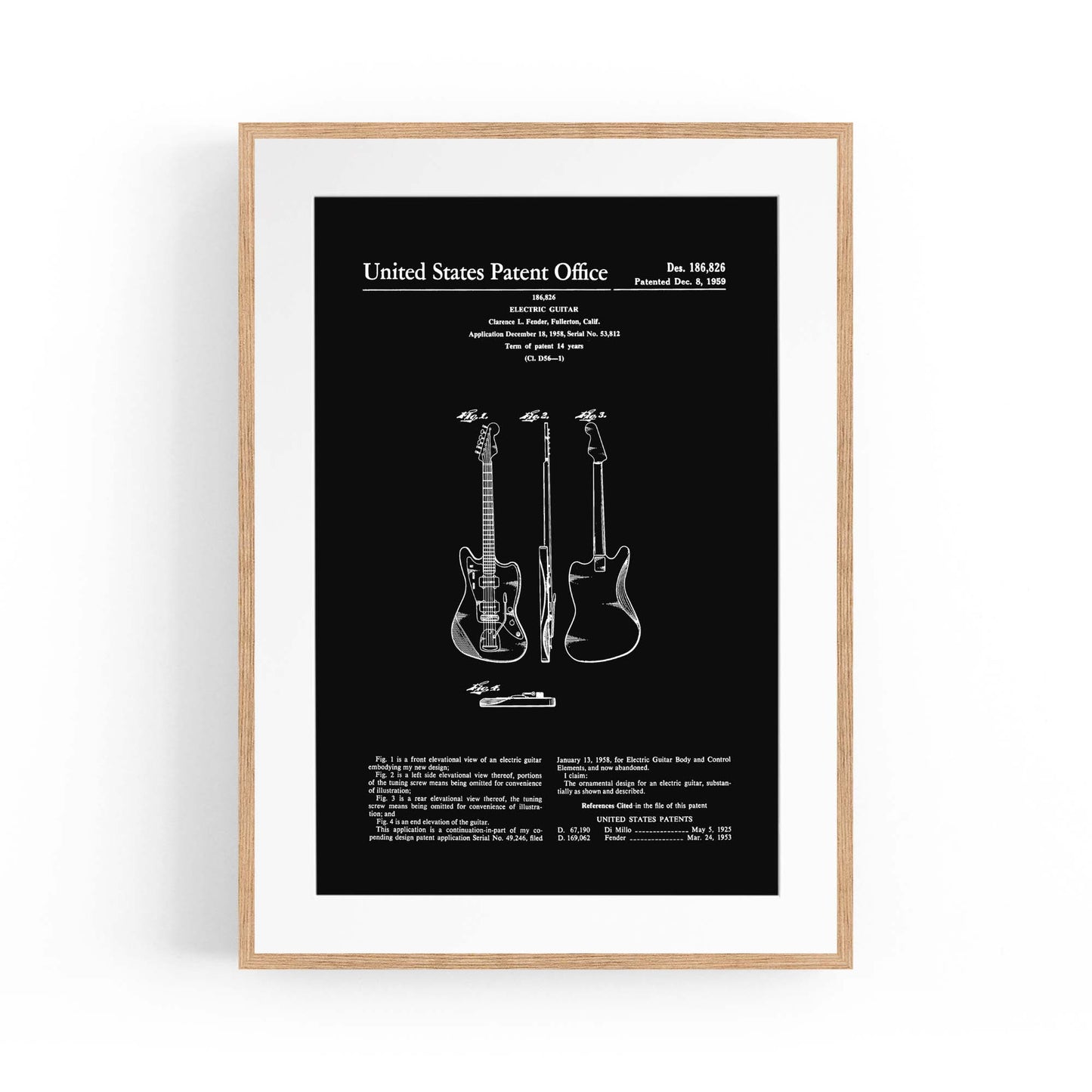 Vintage Guitar Patent Music Wall Art #3 - The Affordable Art Company