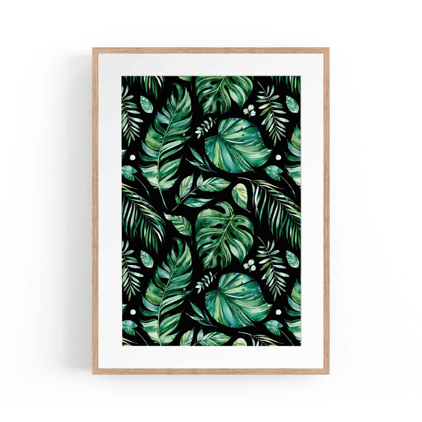 Tropical Leaf Pattern Green Plant Leaves Wall Art #4 - The Affordable Art Company