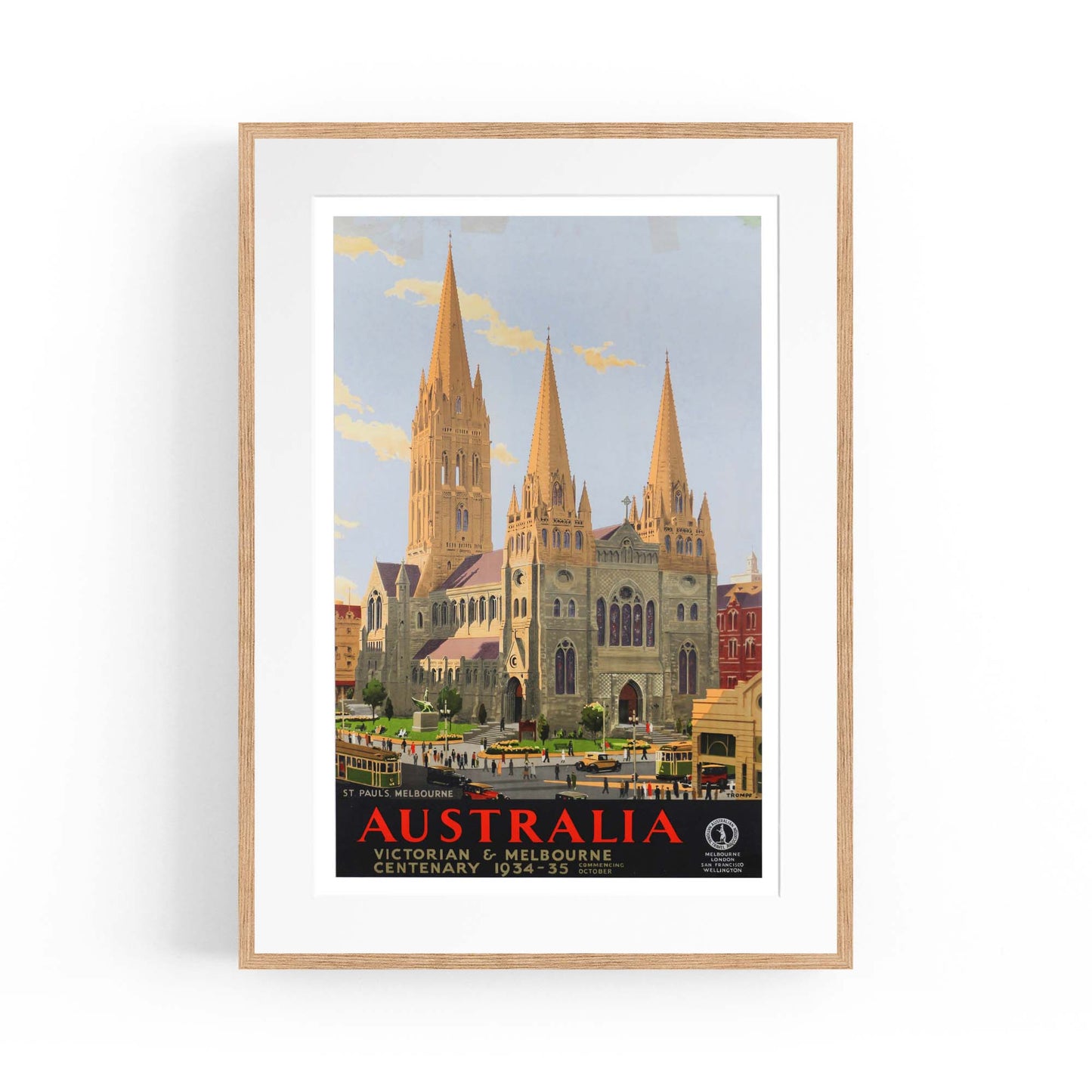 Vintage St Paul's Cathedral Melbourne Advert Art - The Affordable Art Company