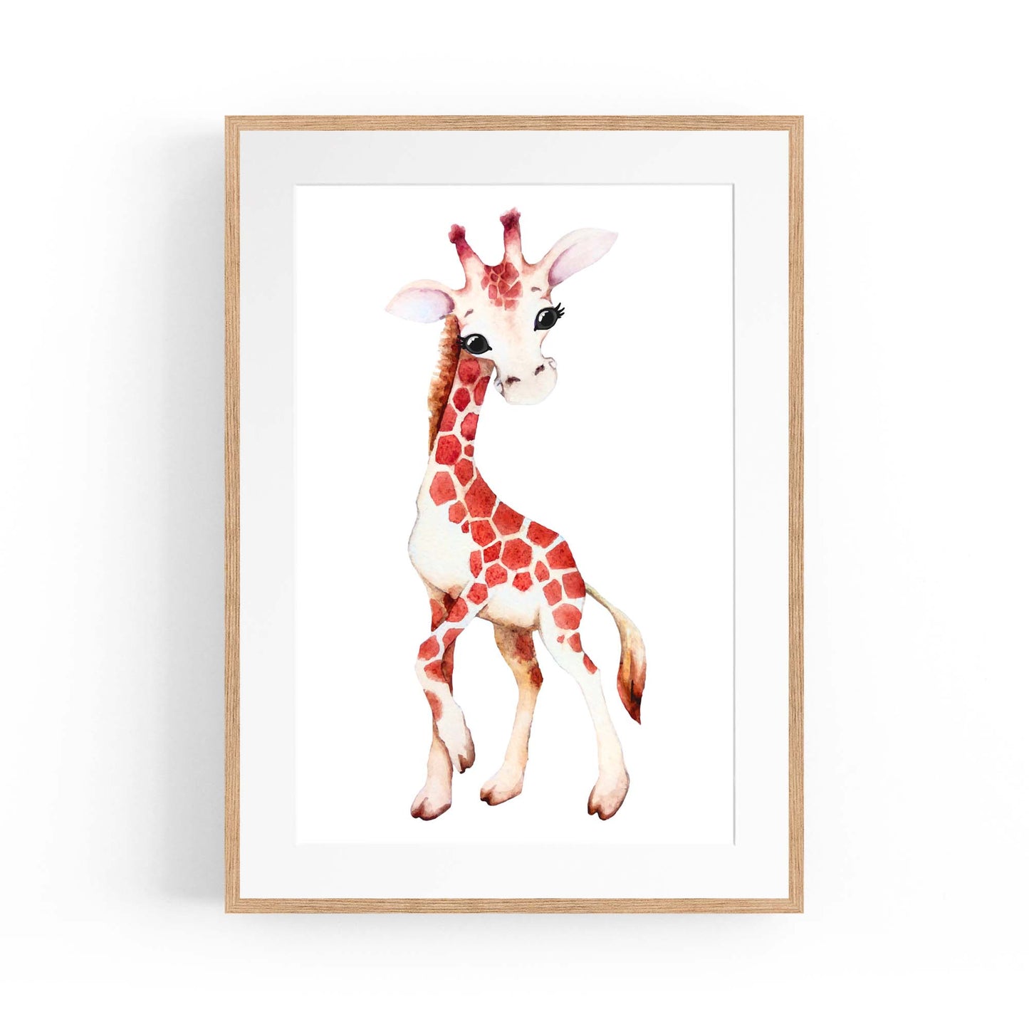 Cartoon Giraffe Cute Nursery Baby Animal Wall Art #1 - The Affordable Art Company