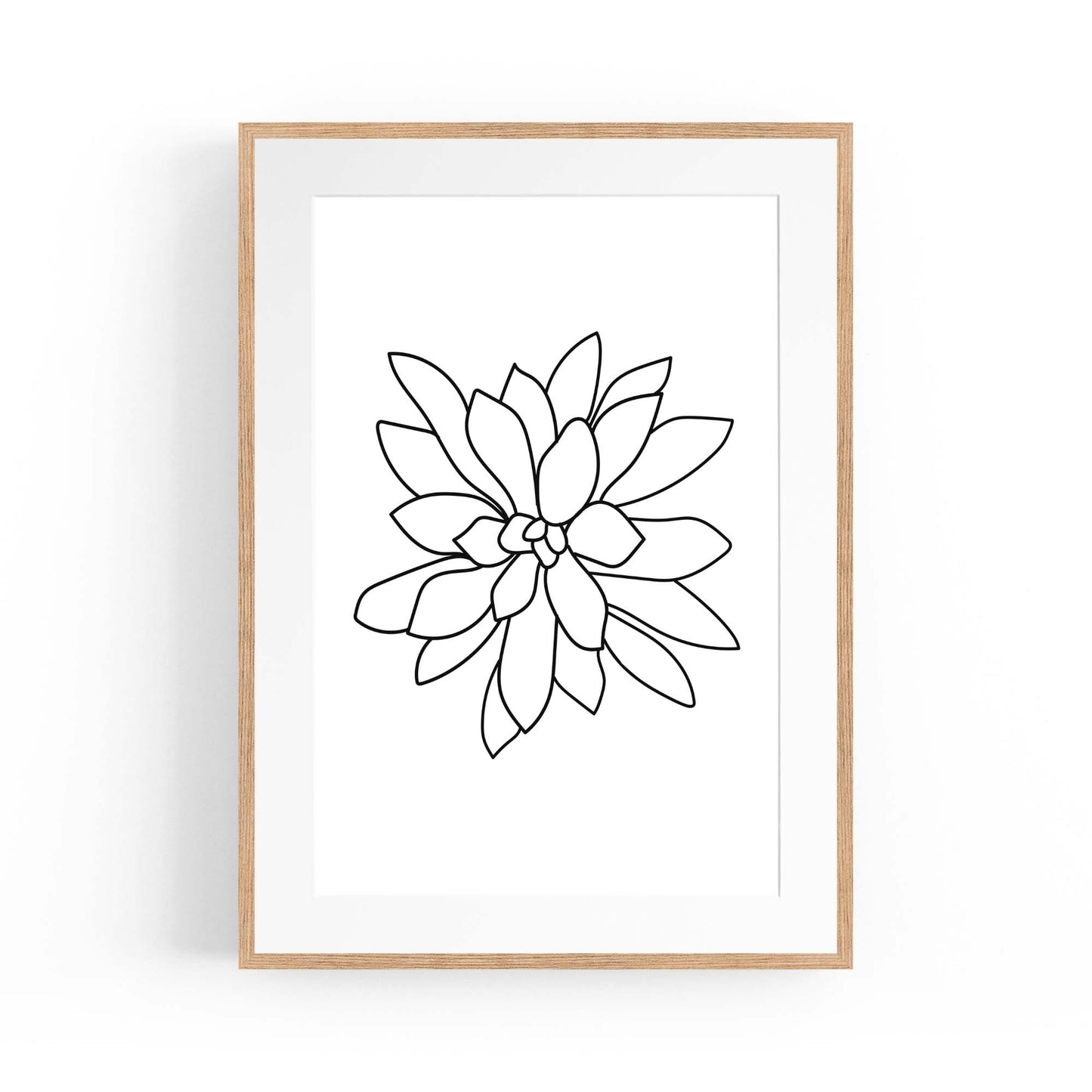 Minimal Flower Line Drawing Abstract Wall Art #5 - The Affordable Art Company