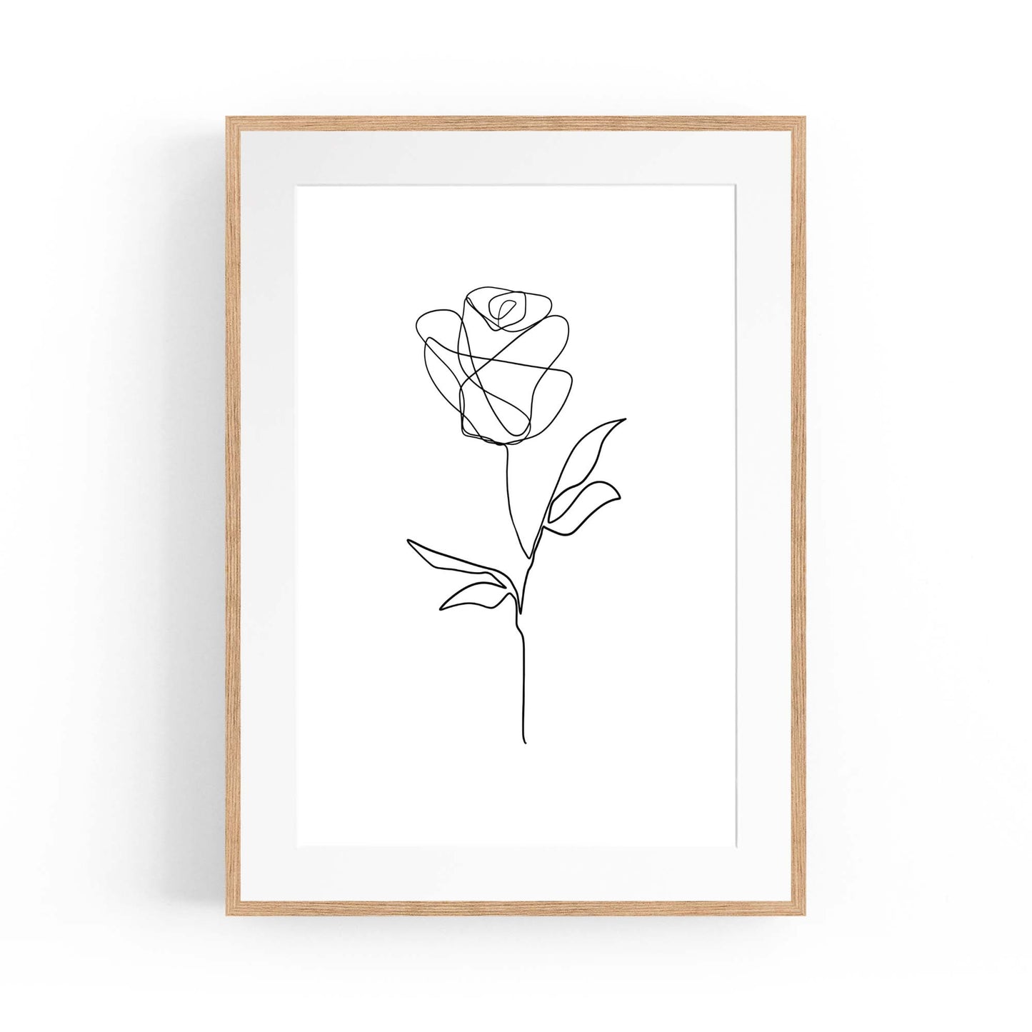 Minimal Line Flower Drawing Wall Art #2 - The Affordable Art Company