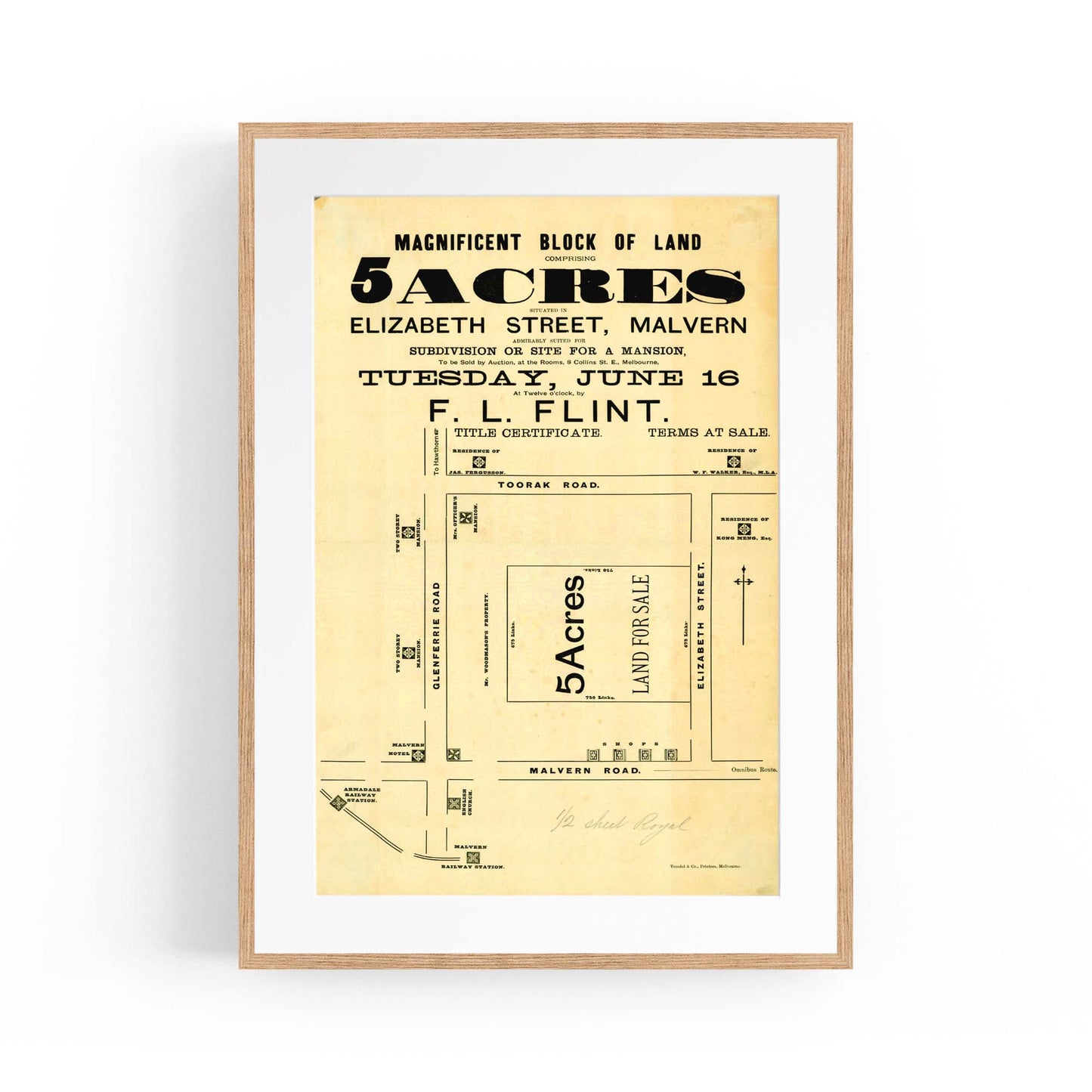 Malvern Melbourne Vintage Real Estate Advert Art #5 - The Affordable Art Company
