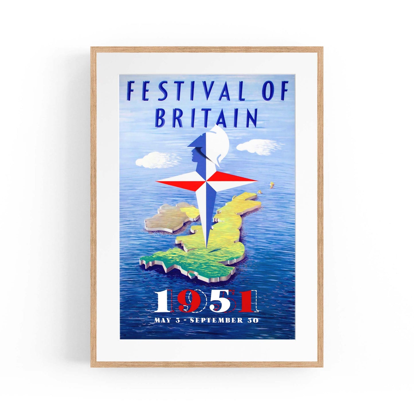 Festival of Britain Vintage Travel Advert Wall Art - The Affordable Art Company