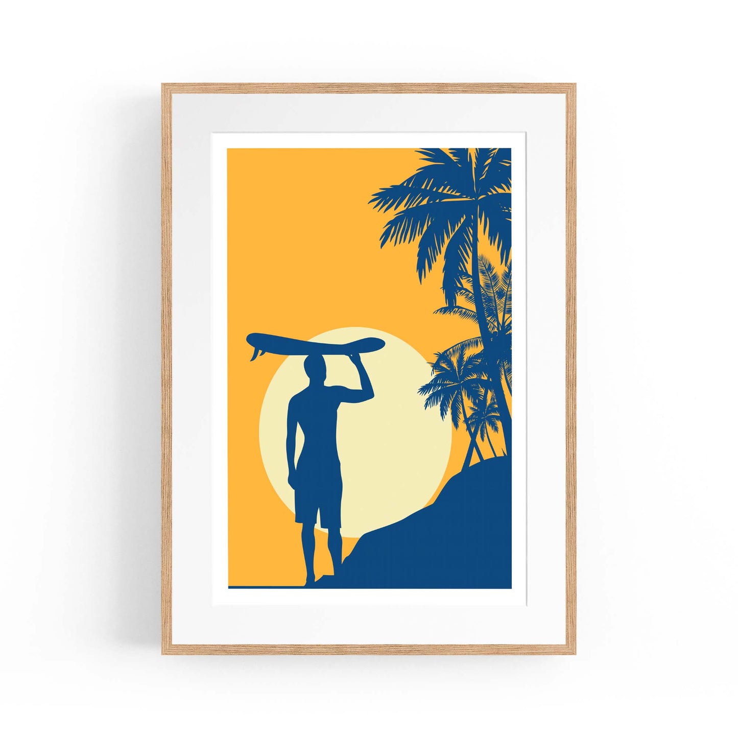 Retro Summer Surf Coastal Vintage Beach Wall Art #1 - The Affordable Art Company