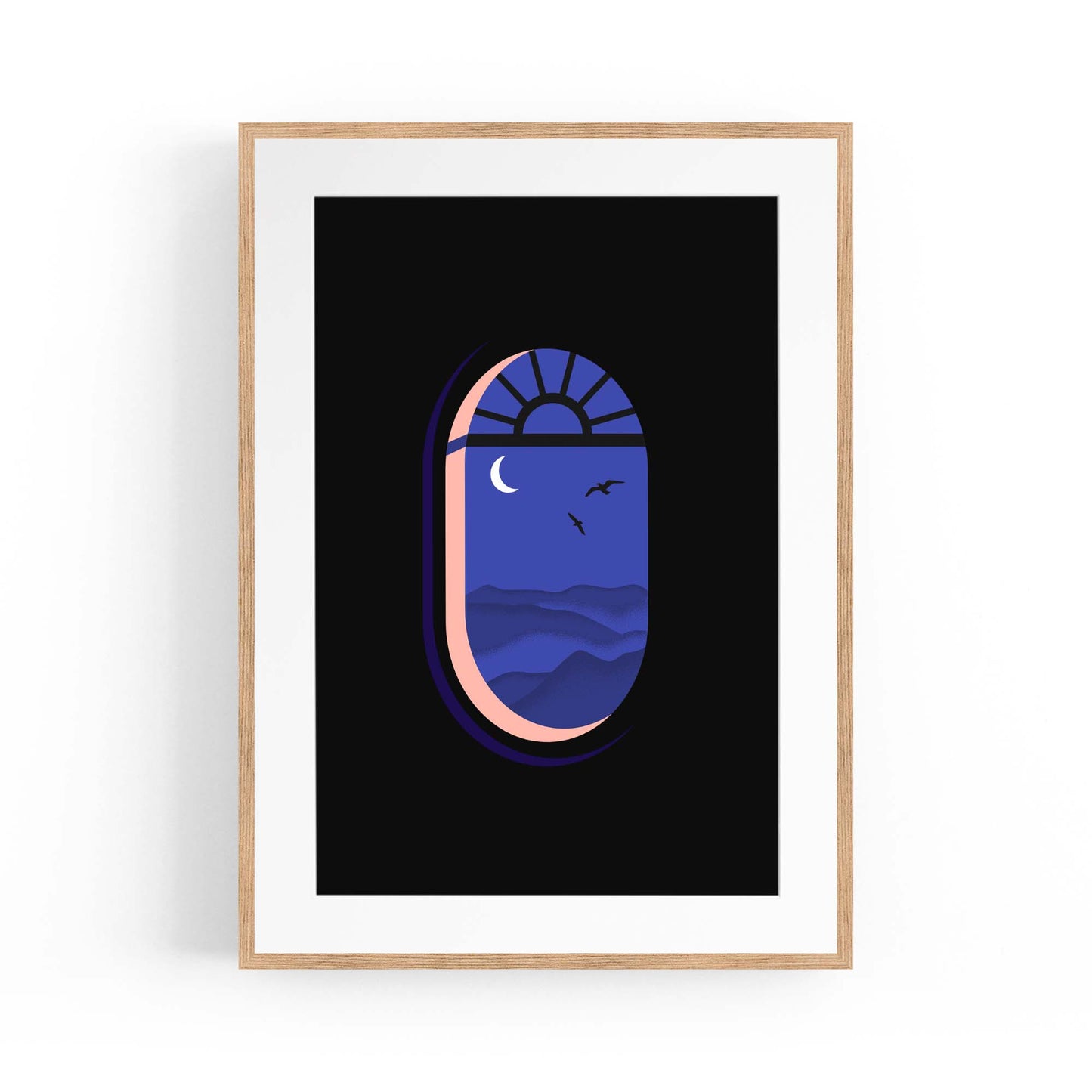Retro Evening Window Minimal Wall Art - The Affordable Art Company