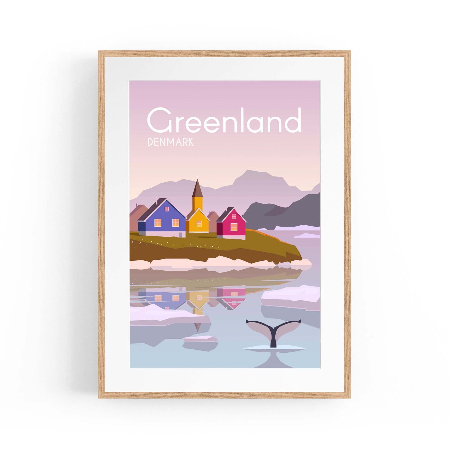 Retro Greenland Denmark Travel Vintage Wall Art - The Affordable Art Company