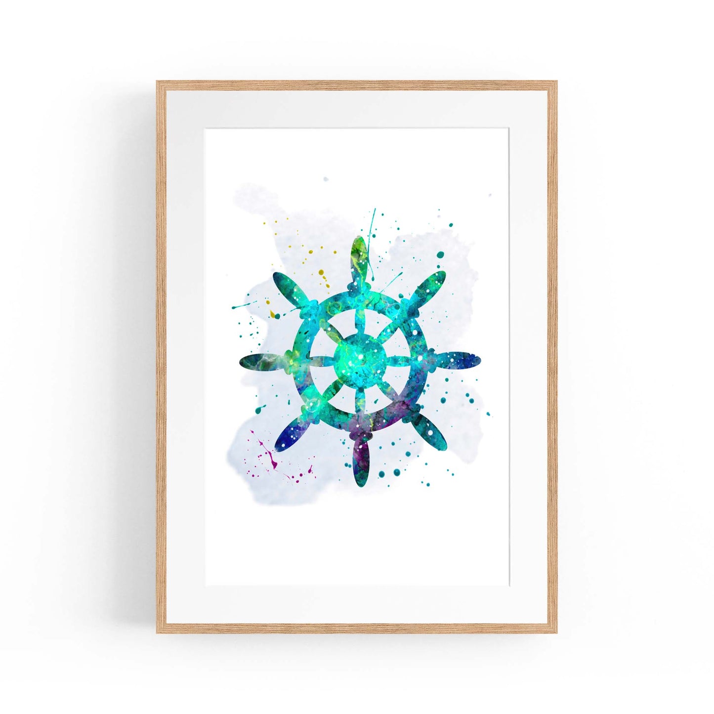 Sail Boat Wheel Nursery Coastal Sailing Wall Art - The Affordable Art Company