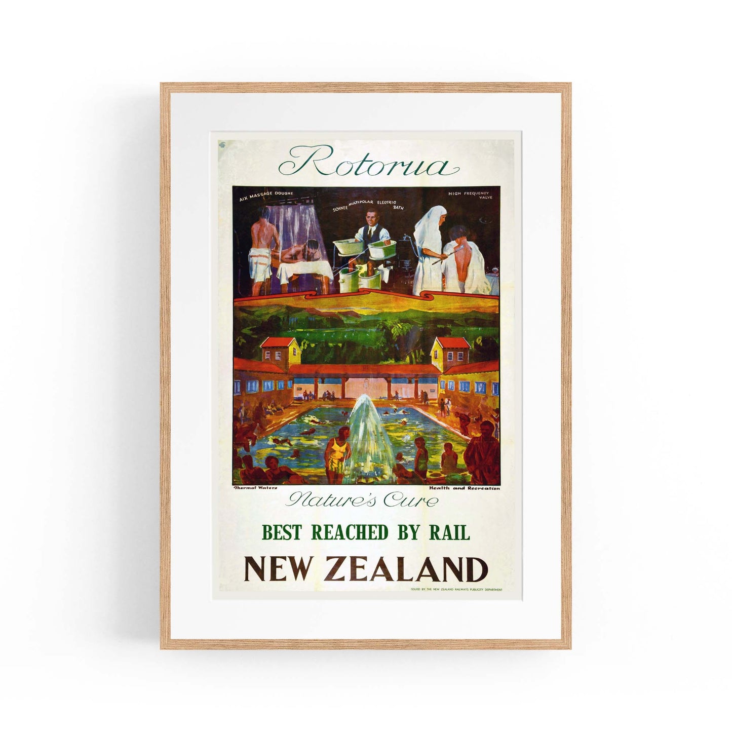 Rotorua New Zealand Vintage Travel Advert Wall Art - The Affordable Art Company
