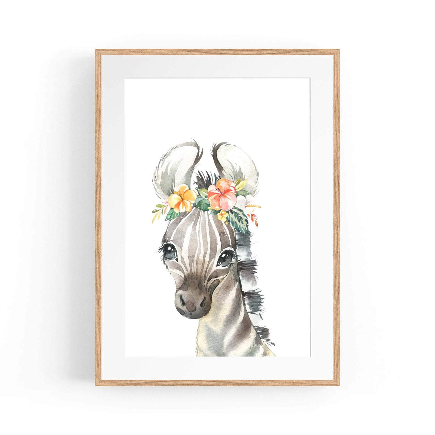 Cute Baby Zebra Nursery Animal Gift Wall Art - The Affordable Art Company