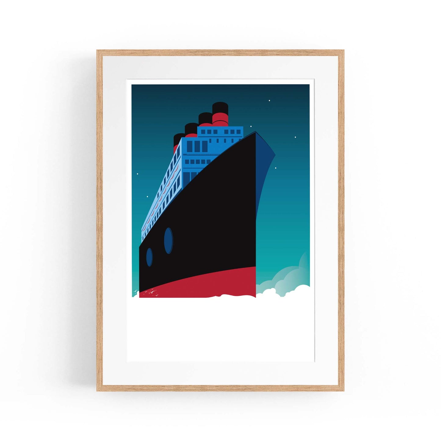 Retro Titanic Illustration Ship Wall Art - The Affordable Art Company