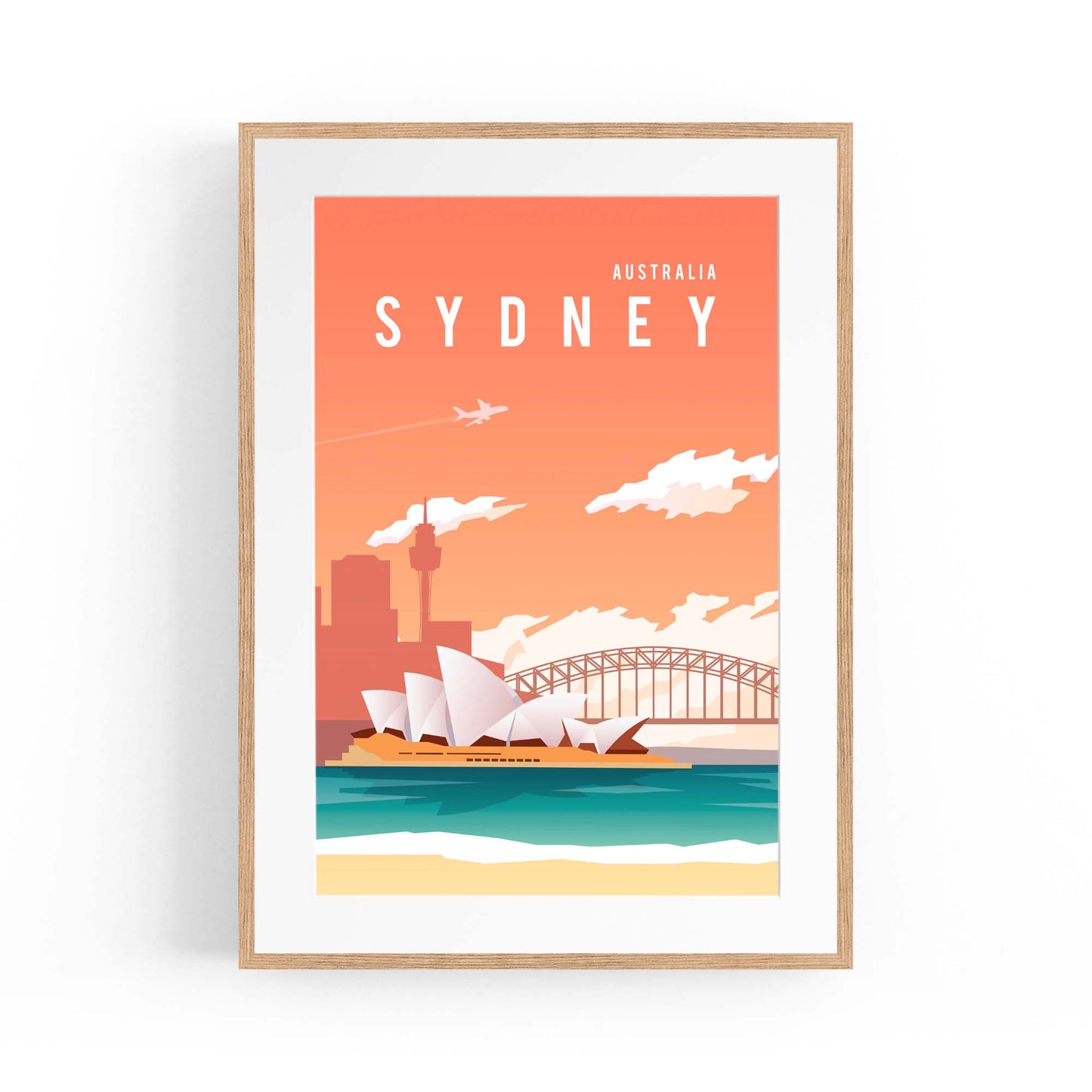 Retro Sydney Australia Vintage Travel Wall Art #2 - The Affordable Art Company