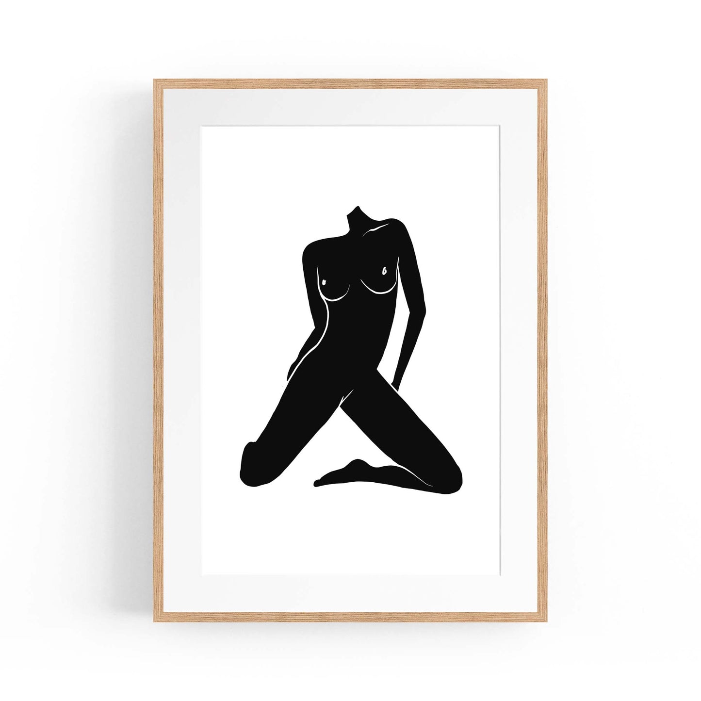 Nude Ink Abstract Painting Minimal Black Wall Art - The Affordable Art Company