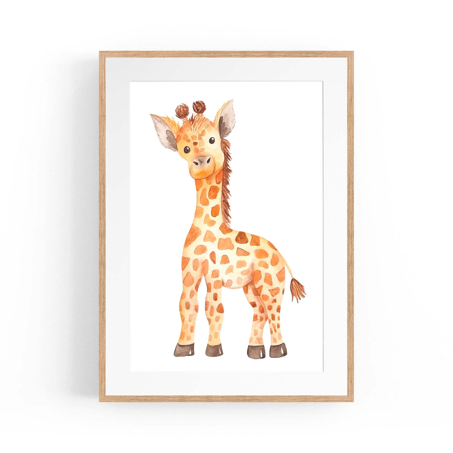 Cartoon Giraffe Cute Nursery Baby Animal Wall Art #2 - The Affordable Art Company