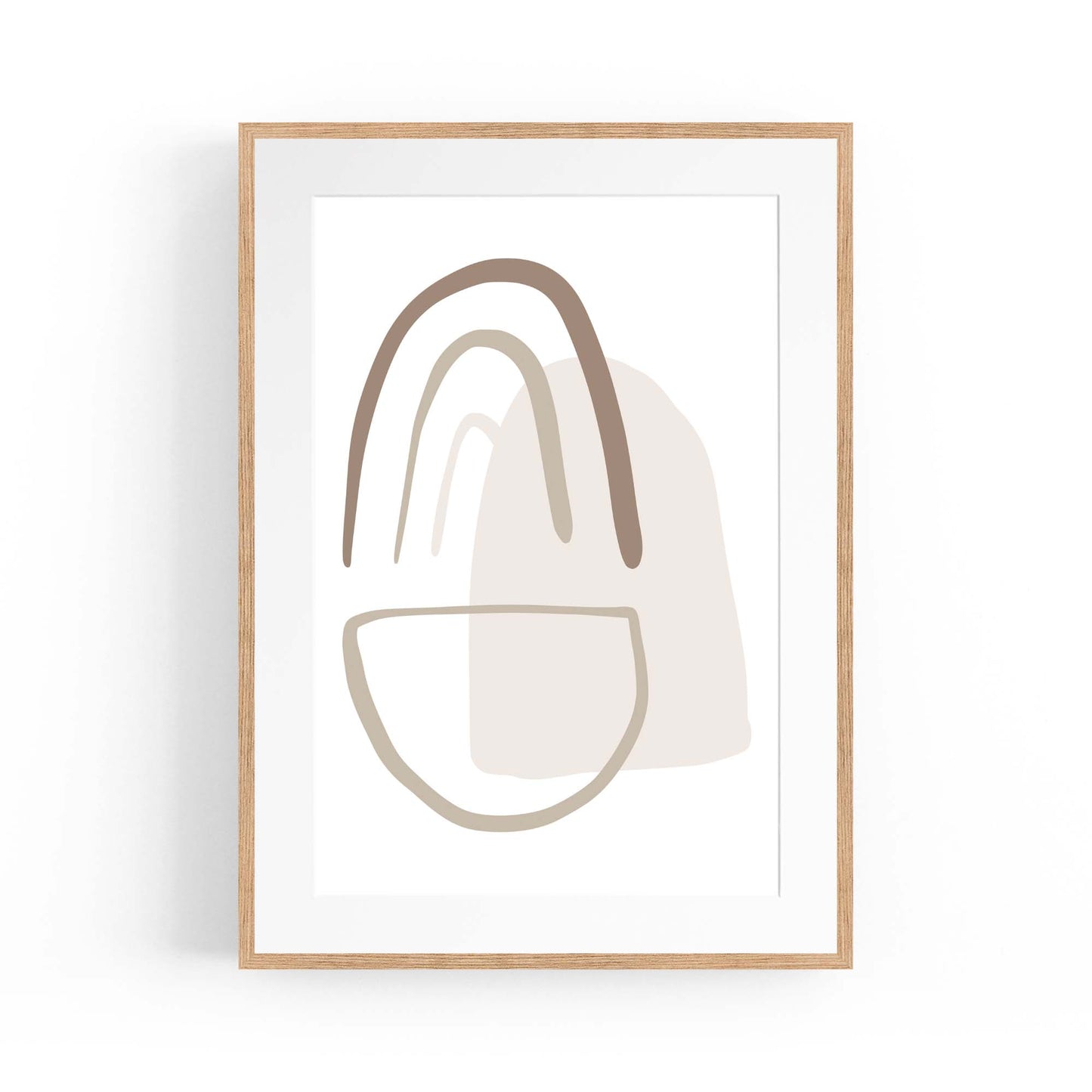 Minimal Black & White Shapes Abstract Wall Art #7 - The Affordable Art Company