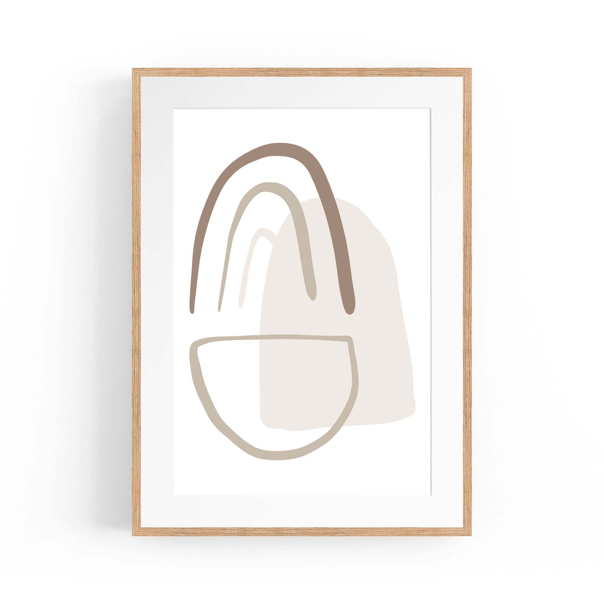 Minimal Black & White Shapes Abstract Wall Art #7 - The Affordable Art Company