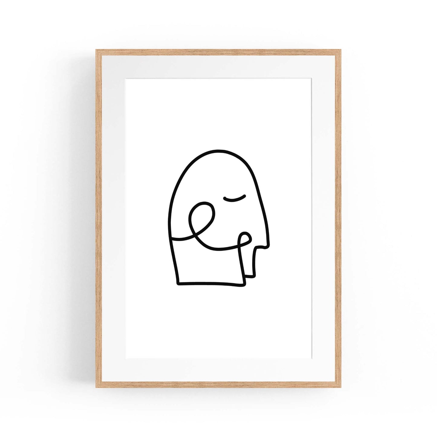 Minimal Abstract Line Face Modern Wall Art #7 - The Affordable Art Company