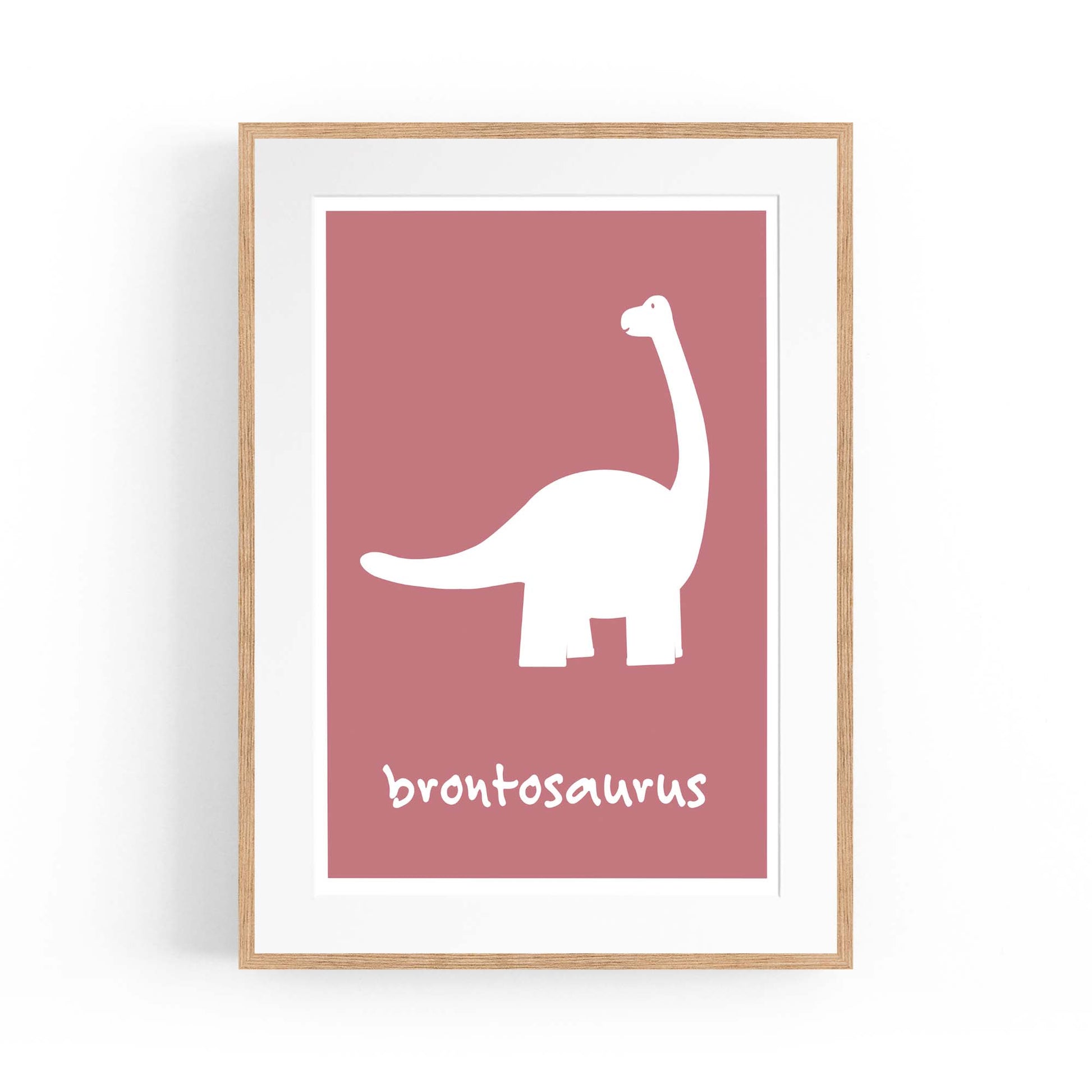 Brontosaurus Red Dinosaur Nursery Boys Bedroom Art - The Affordable Art Company
