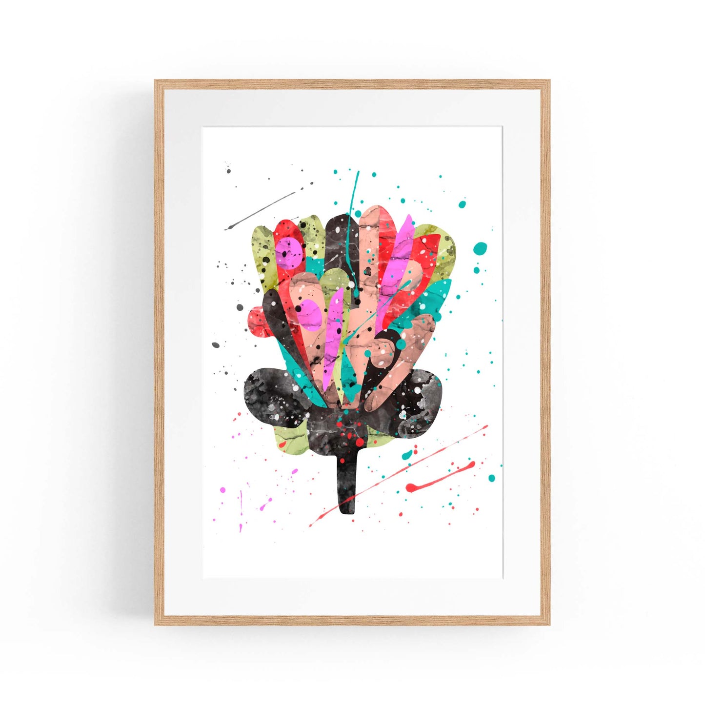 Scandi Flower Colourful Kitchen Cafe Wall Art #3 - The Affordable Art Company