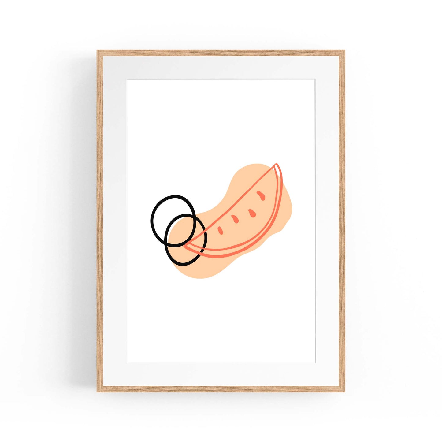 Minimal Melon Fruit Kitchen Cafe Retro Wall Art - The Affordable Art Company