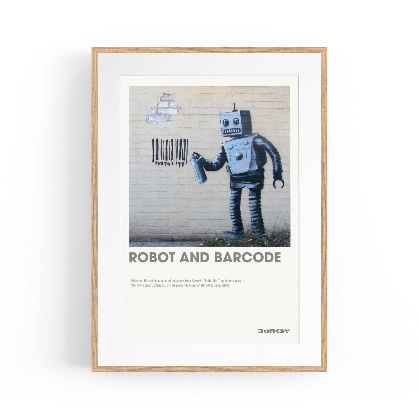 Banksy "Robot & Barcode" Graffiti Gallery Wall Art - The Affordable Art Company