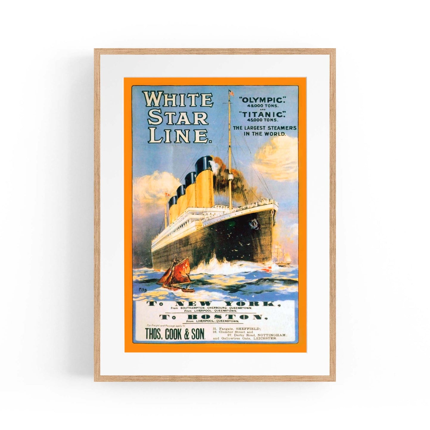 White Star Line - Titanic Vintage Advert Wall Art - The Affordable Art Company
