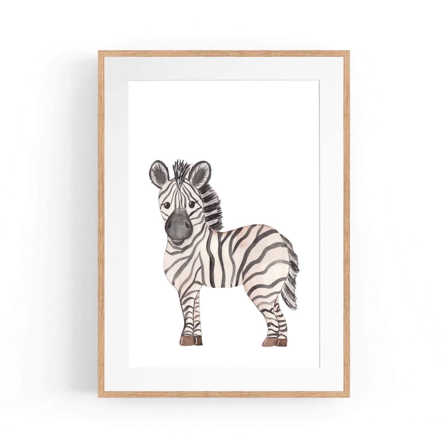 Cartoon Zebra Cute Nursery Baby Animal Art #2 - The Affordable Art Company