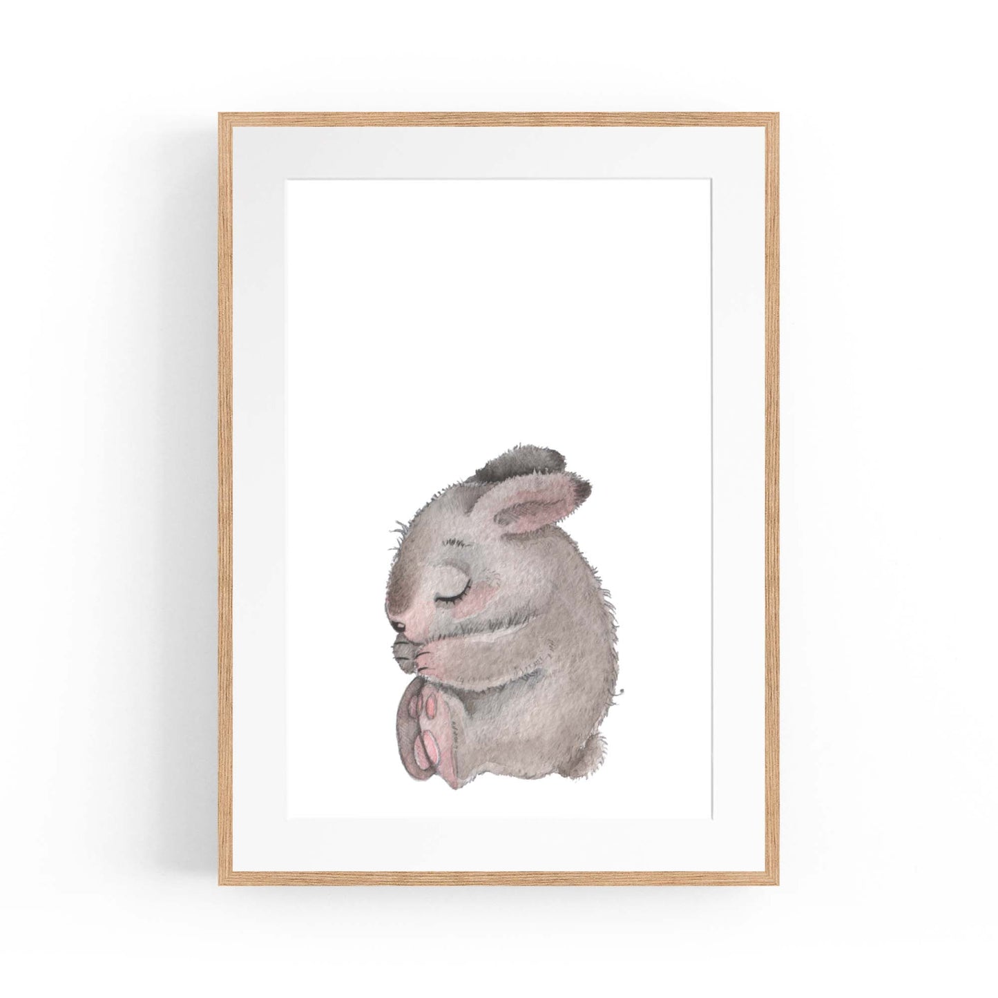 Sleeping Rabbit Cartoon Animal Nursery Wall Art #2 - The Affordable Art Company