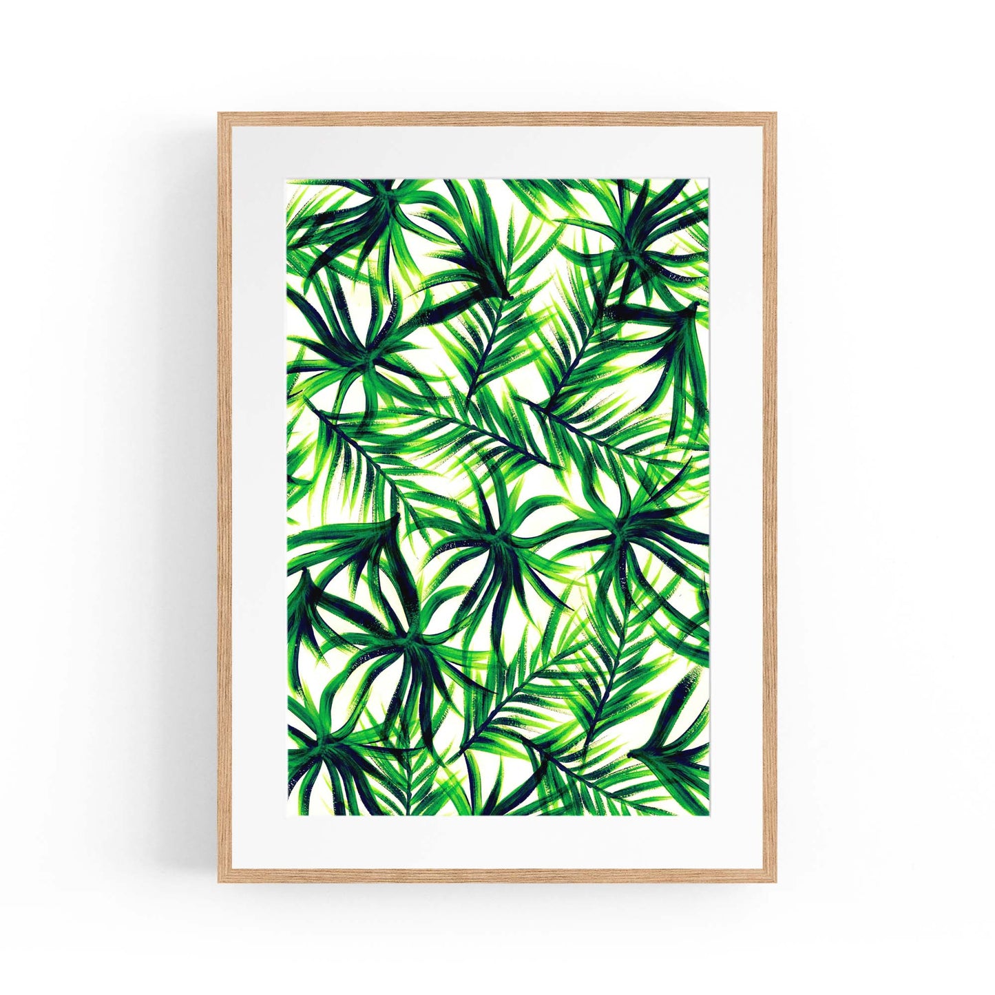 Tropical Leaf Pattern Green Plant Leaves Wall Art #5 - The Affordable Art Company