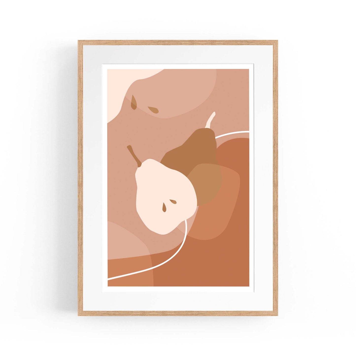Minimal Pear Abstract Kitchen Cafe Fruit Wall Art - The Affordable Art Company