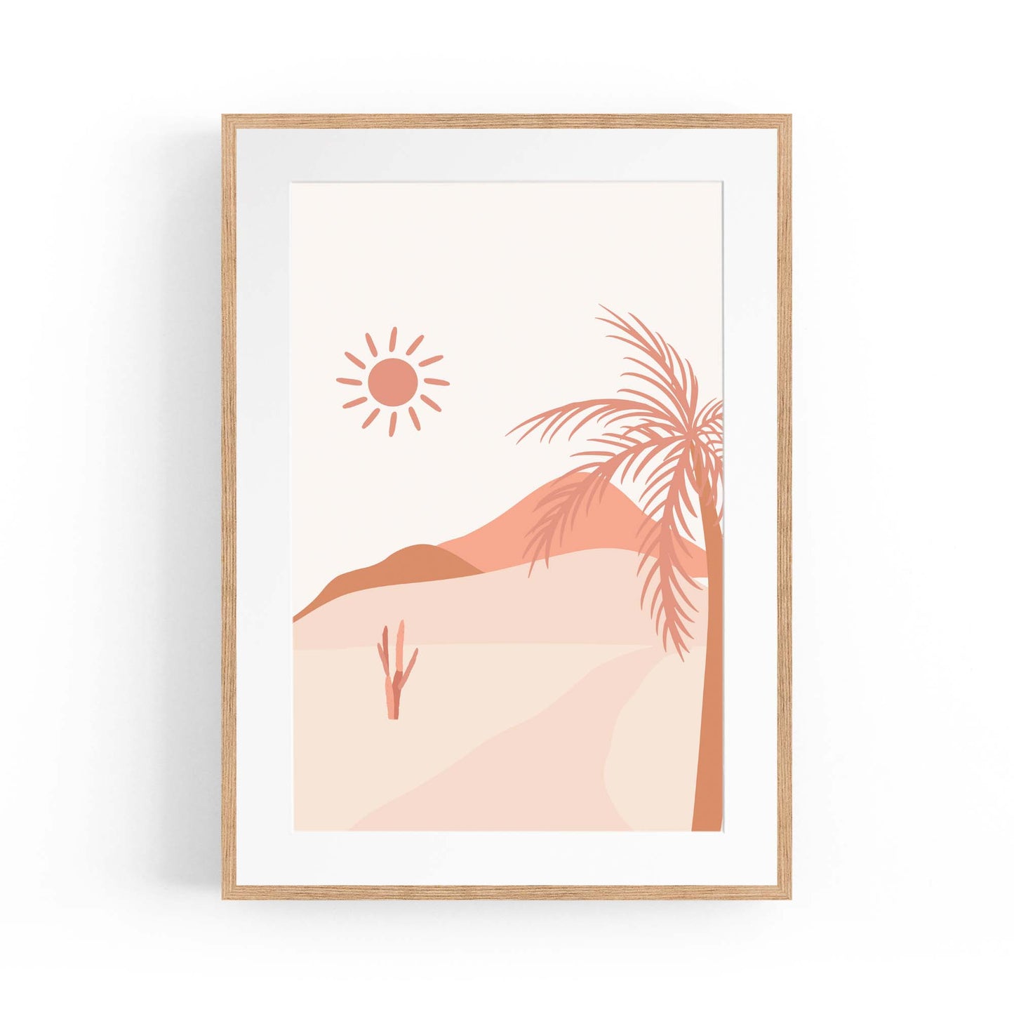 Minimal Beach Pink & Pastel Retro Wall Art - The Affordable Art Company