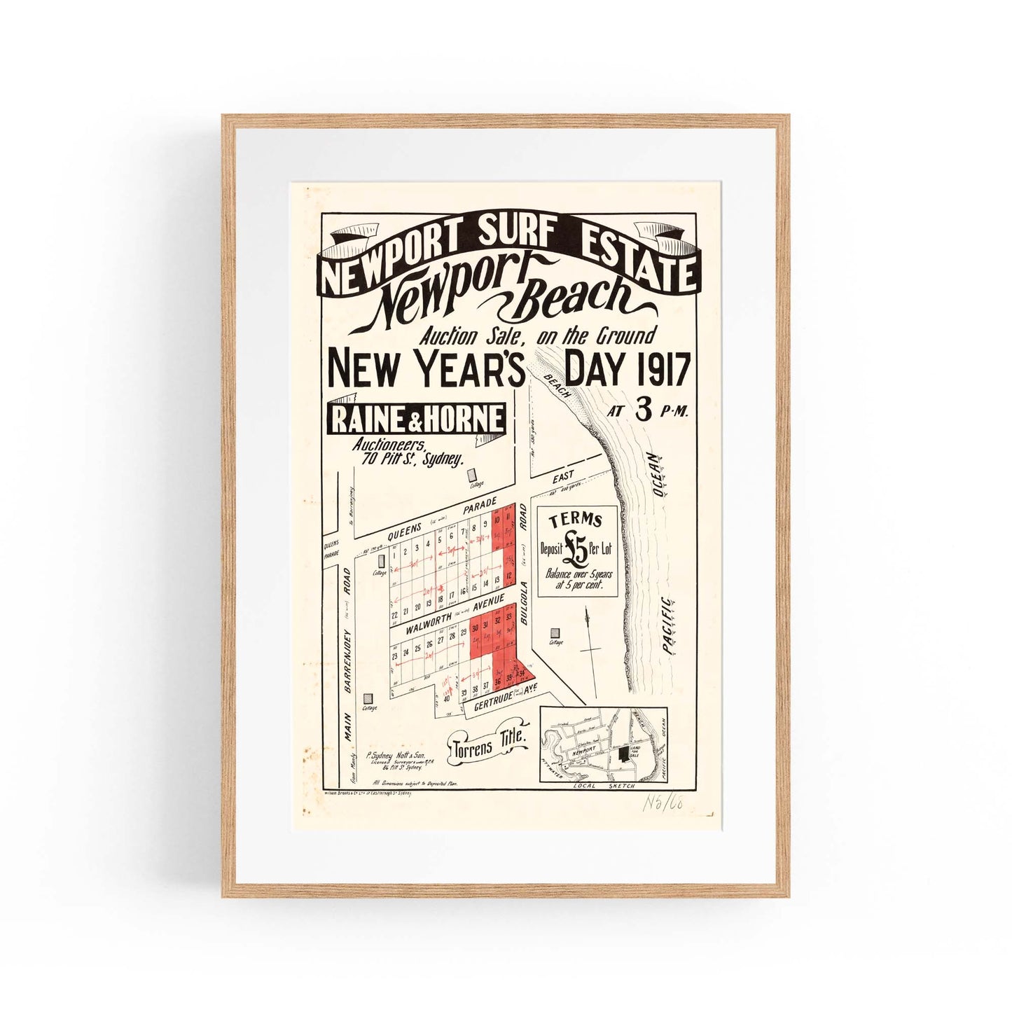 Newport New South Wales Vintage Surf Wall Art - The Affordable Art Company
