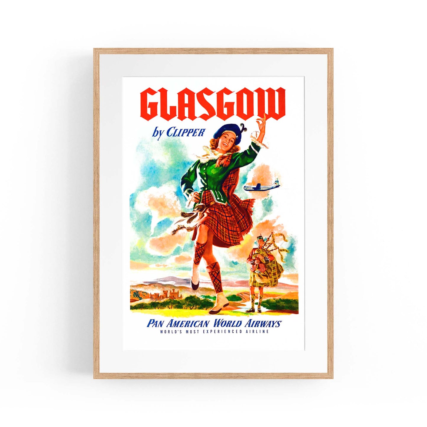 Glasgow, Scotland Vintage Travel Advert Wall Art - The Affordable Art Company