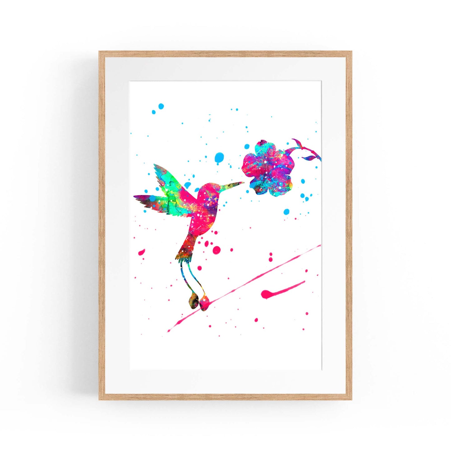 Watercolour Hummingbird Bird Nursery Wall Art #2 - The Affordable Art Company