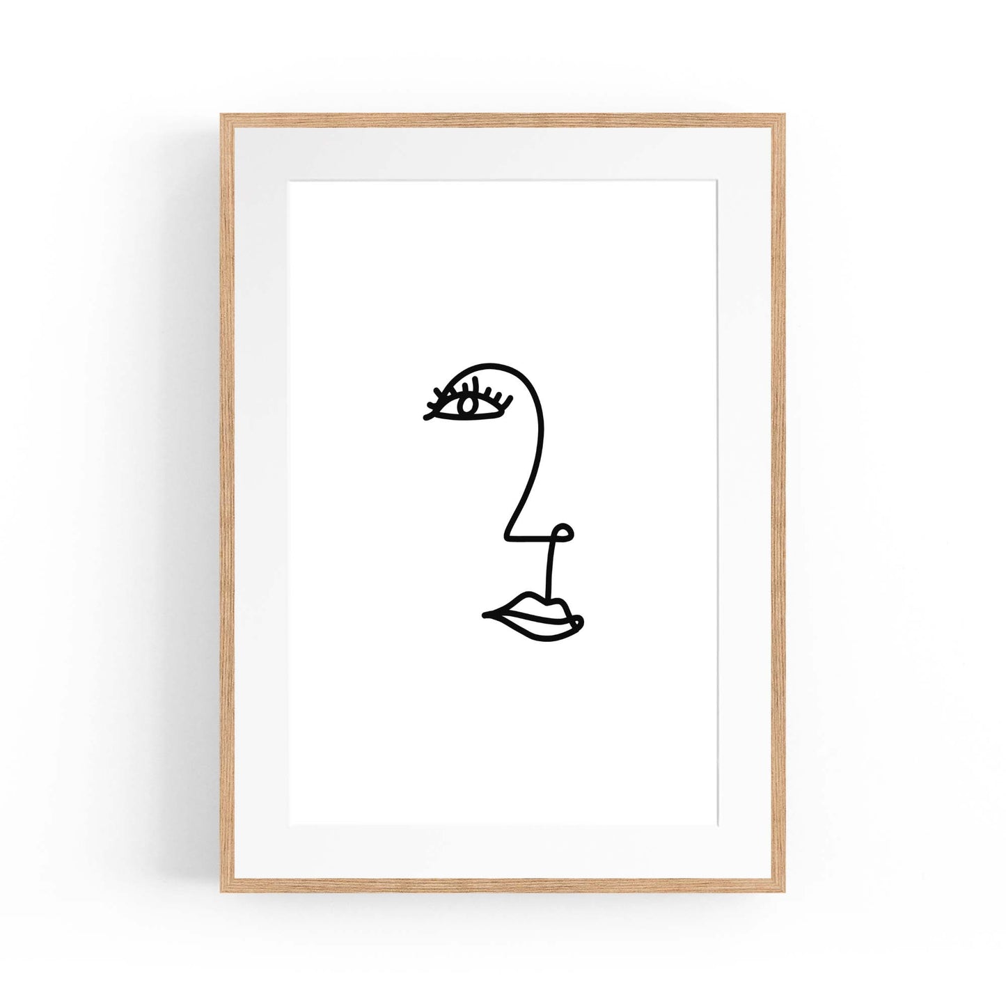 Minimal Abstract Line Face Modern Wall Art #5 - The Affordable Art Company