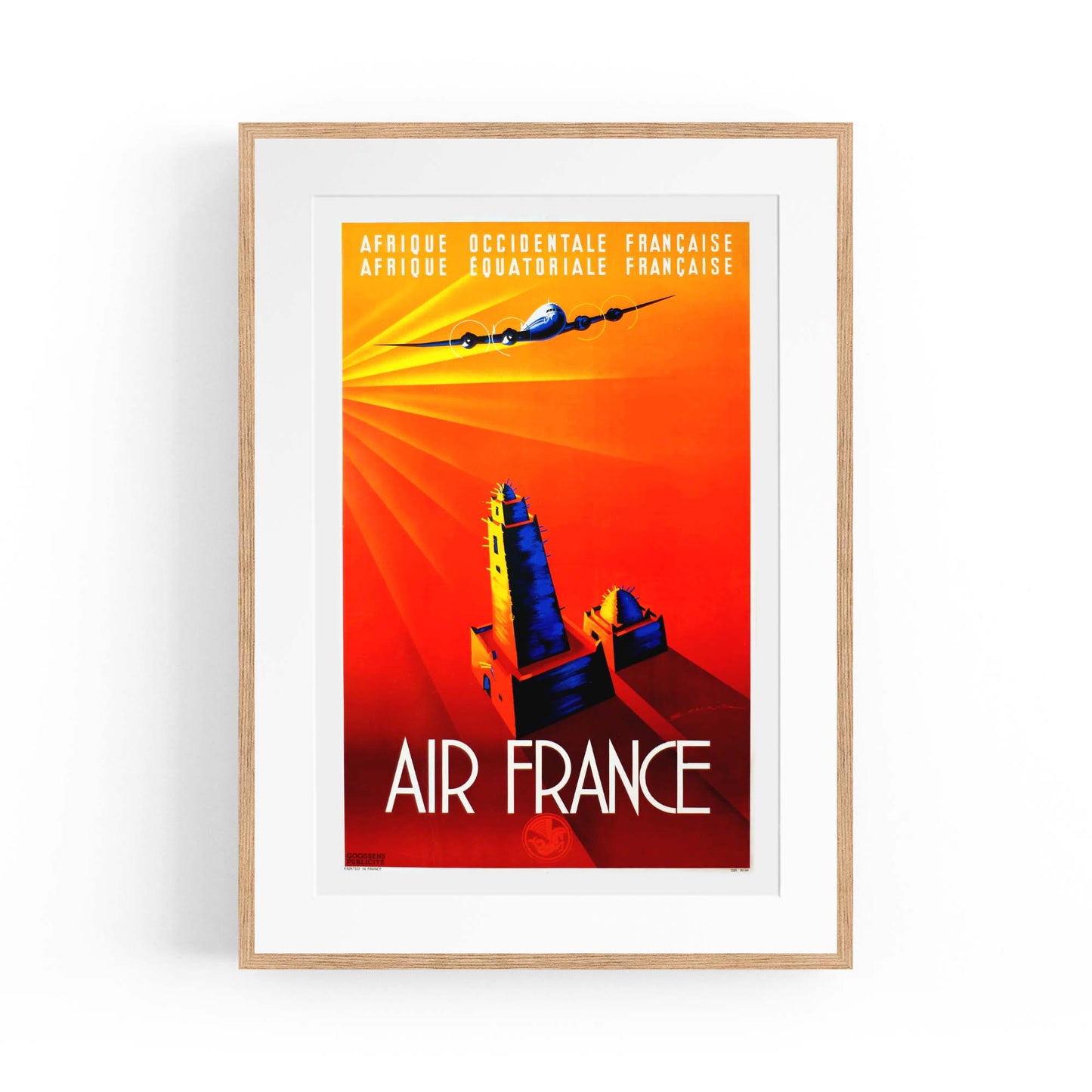 Air France Vintage Travel Advert Airline Wall Art - The Affordable Art Company