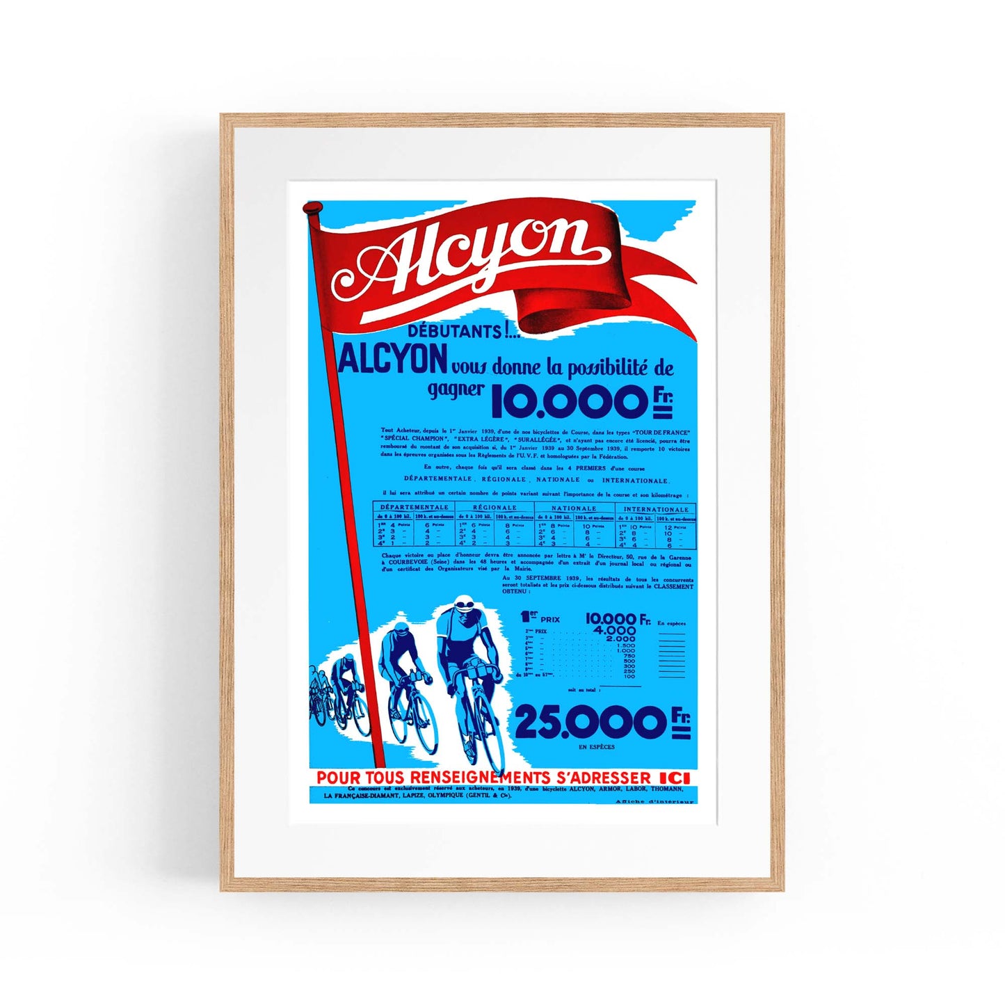 Alcyon Cycling Vintage Advert Wall Art - The Affordable Art Company
