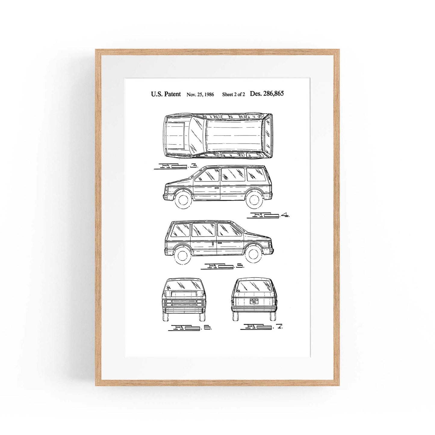 Vintage Minivan Patent Garage Wall Art #2 - The Affordable Art Company