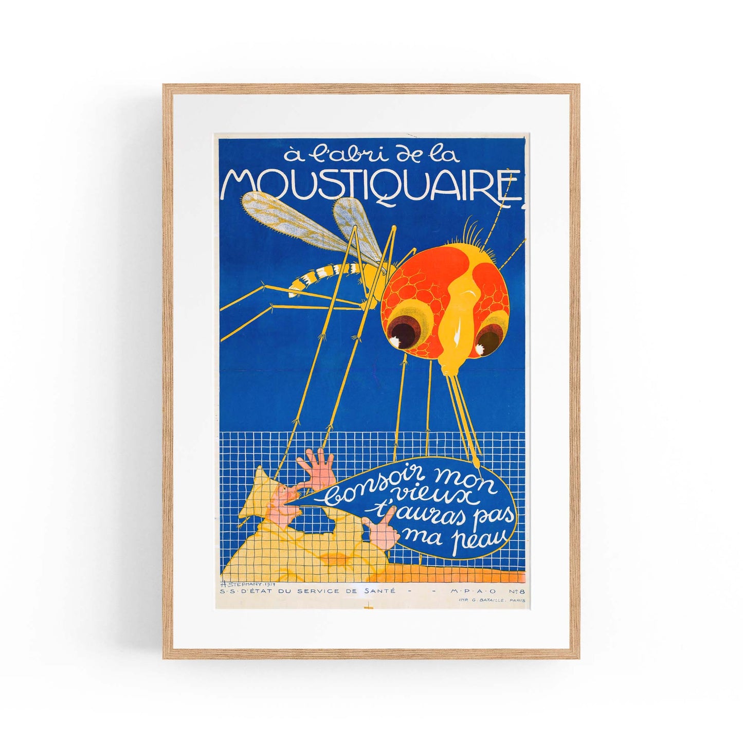 French Mosquito Vintage Advert Wall Art - The Affordable Art Company