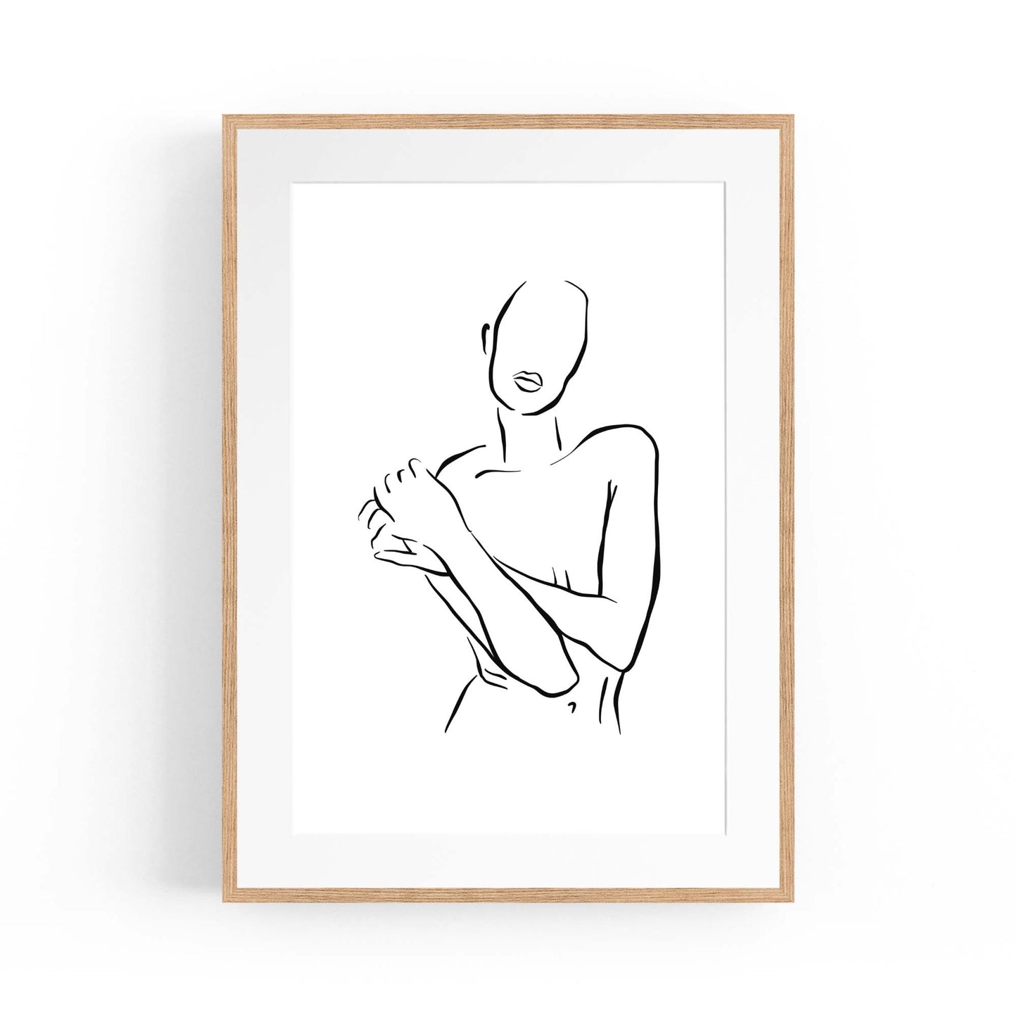 Nude Female Body Minimal Line Drawing Wall Art - The Affordable Art Company