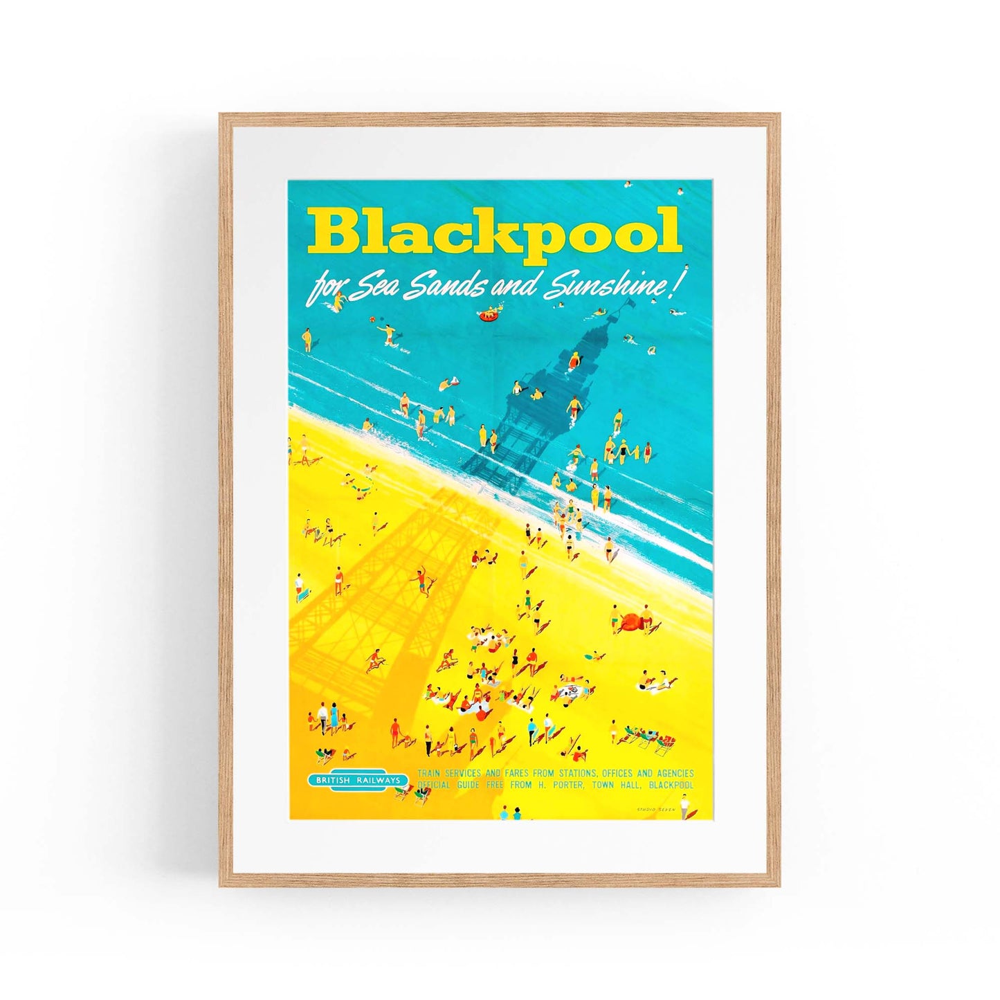Blackpool, England Vintage Travel UK Wall Art - The Affordable Art Company