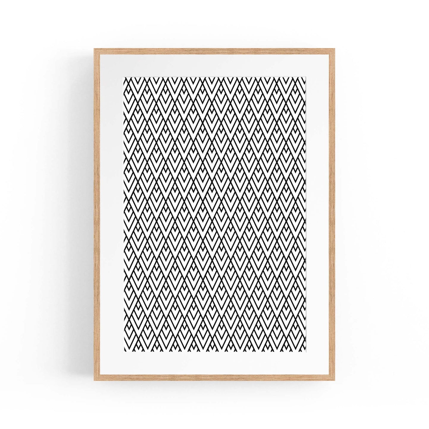 Minimal Geometric Pattern Black & White Wall Art #2 - The Affordable Art Company