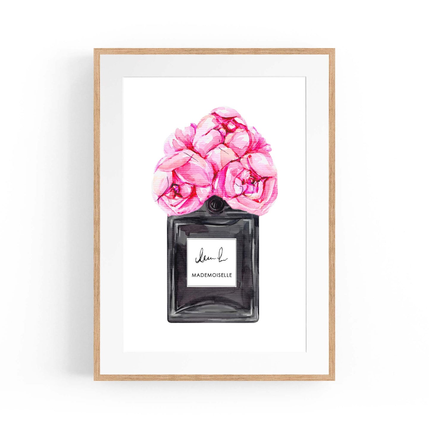 Pink Floral Perfume Bottle Fashion Flowers Wall Art #4 - The Affordable Art Company